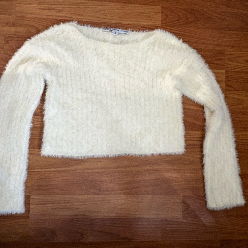 HYFVE Soft Cream Fuzzy Sweater